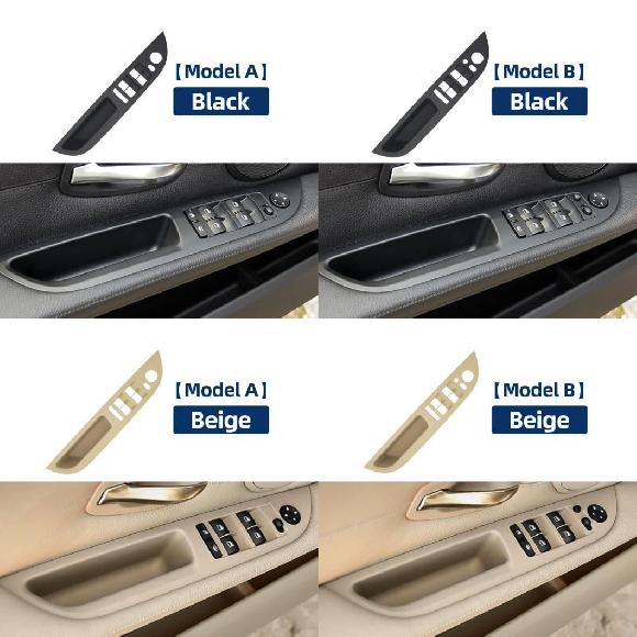 適用: BMW 5シリーズ E60 51416983693 51416983703 ベージュ ブラック 左 右 インテリア ハンドル インナー ドア アームレスト パネル プル ブラック モデルA～ベージュ モデルB SR-CC-7780 Interior parts for cars