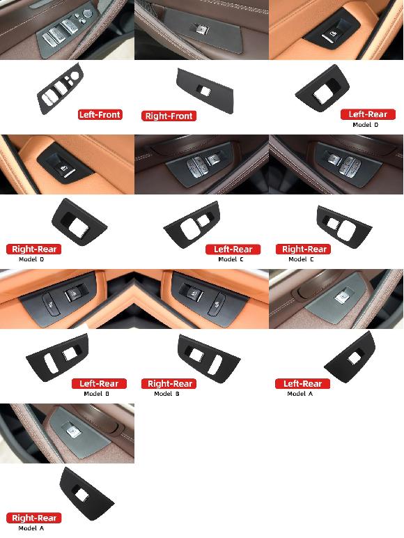 適用: BMW 5シリーズ M5 G30 G31 G38 F90 525 528 530 左ハンドル用 右ハンドル用 インテリア フロント ドア ウインドウ スイッチ リフター 左 フロント~モデルA 右 リア SR-CC-8080 Interior parts for cars|オートパーツエージェンシー2号店