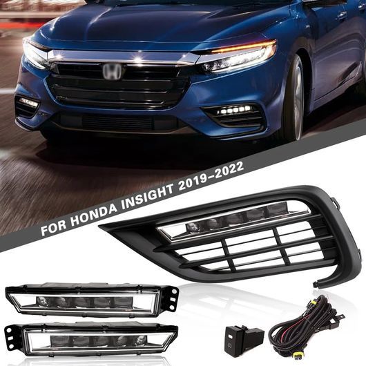DRL 適用: ホンダ インサイト 2019-2022 LED DRL デイタイム ドライビング ランニング ライト デイライト フォグランプ カバー ホール ライト SR-DD-0835 Car light｜オートパーツエージェンシー2号店 47,802円