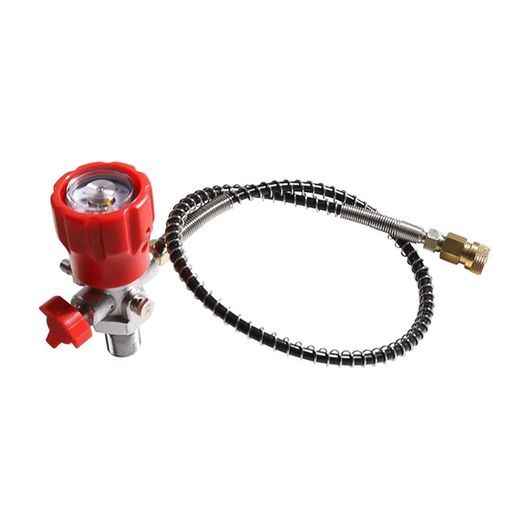 CO2 タンク 圧縮 エア DIN バルブ ゲージ & ステーション 6000PSI ハイ プレッシャー 6MM クイック ディスコネクト アダプタ ブラック + レッド SR-DD-1596 Car parts|オートパーツエージェンシー2号店