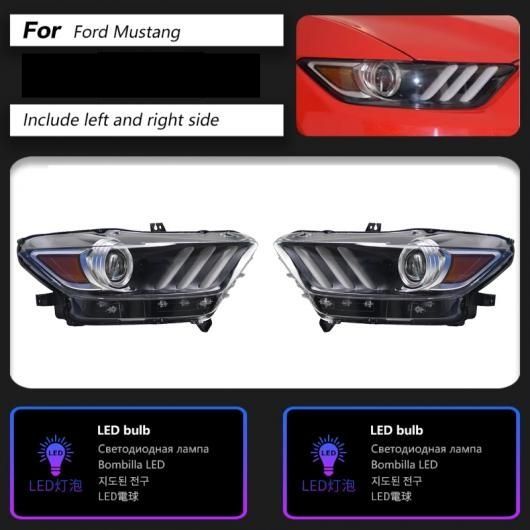 適用: フォード/FORD マスタング ヘッドライト 2015-2017 マスタング LED プロジェクター ヘッドランプ デイタイムランニングライト 自動車 アクセサリー LED ヘッドライト 1ペア SR-DD-3503 Car light｜オートパーツエージェンシー2号店