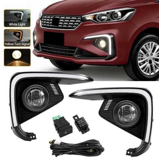 LED デイタイムランニングライト 適用: スズキ エルティガ 2018 2019 2020 DRL フロント バンパー ヘッドライト イエロー ターンシグナルランプ ハロゲン フォグ DRL フォグランプ A SR-DD-3780 Car light｜オートパーツエージェンシー2号店