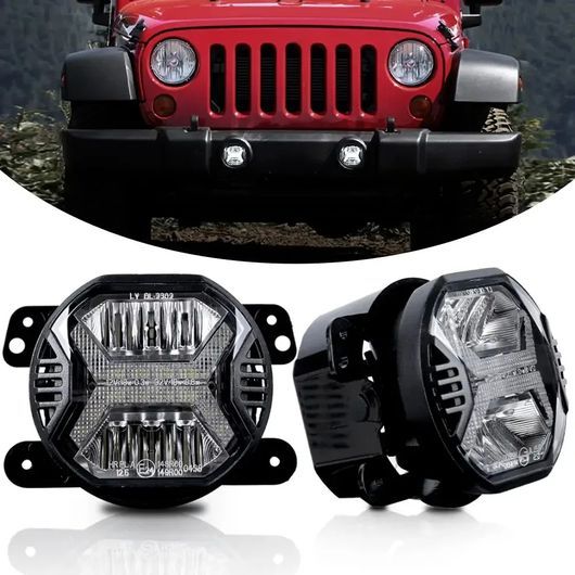 4インチ LED フォグライト DRL 適用: ジープ/JEEP ラングラー JK アンリミテッド JKU 2007-2018 E-マーク 調整可能 ビーム アングル シグナル ランプ DRL フォグライト SR-DD-4083 Car light｜オートパーツエージェンシー2号店