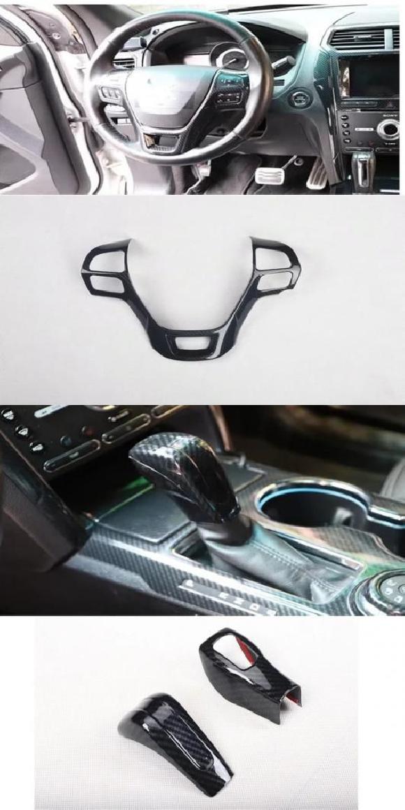 適用: フォード/FORD エクスプローラー 2016 2017 2018 ABS カーボンファイバー ギア シフト パネル カバー トリム ステアリング ホイール カバー・ギア シフト ヘッド ノブ SR-AA-3422 Interior parts cars｜オートパーツエージェンシー2号店 15,109円