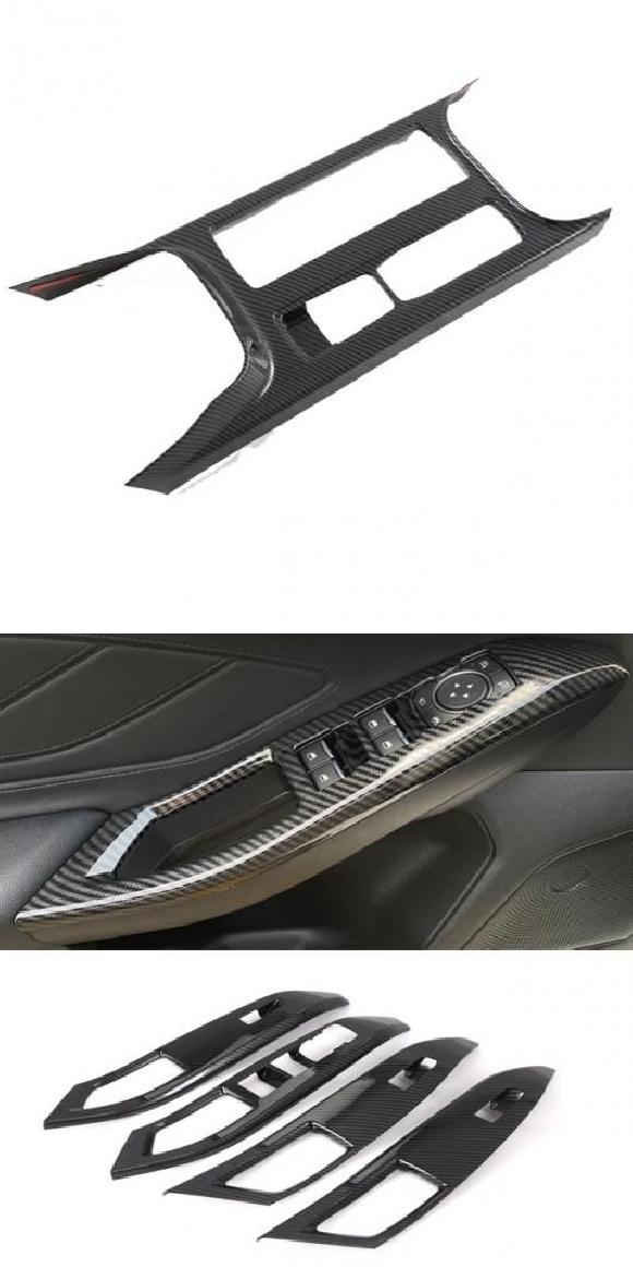 適用: フォード/FORD フォーカス 2022 2023 2024 カーボンファイバー スタイル インテリア モールディング ABS ドリンクホルダー カバー・ウインドウ スイッチ 左ハンドル用 SR-AA-3452 Interior parts cars