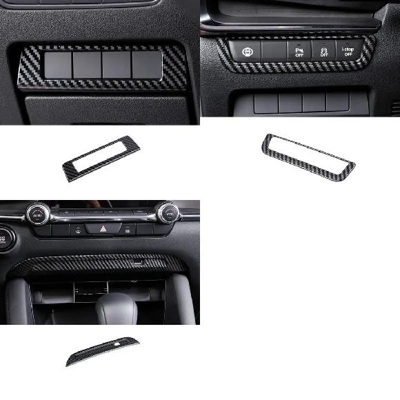 適用: MAZDA3 アクセラ 2019-2022 2023 ABS ウインドウ スイッチ ボタン カバー ギア シフト パネル トリム インテリア 装飾 メモリー ボタン カバー～センター USB パネル SR-AA-3529 Interior parts for cars