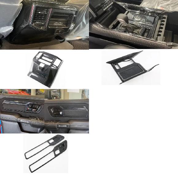 適用: ダッジ・ラム 1500 TRX 2021 2022 2023 インテリア アクセサリー カーボンファイバー センター コンソール ギア リア エアコン 吹き出し口 カバー～インナー ドア ボウル SR-AA-3634 Interior parts for cars