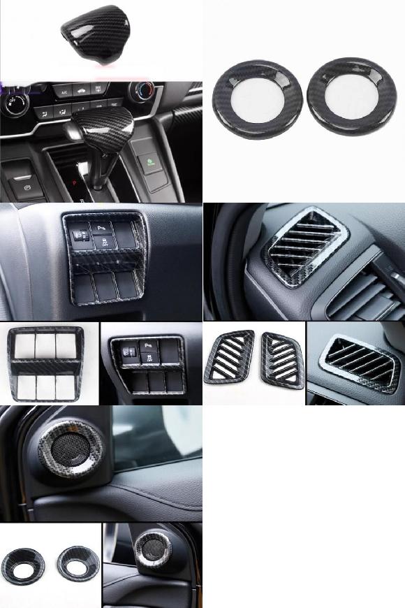 適用: ホンダ CRV CR-V 2017 2018 2019 2020 2021 2022 カーボンファイバー インテリア アクセサリー 装飾 カバー トリム フレーム パネル モデル A~モデル CC SR-AA-3661 Interior parts for cars