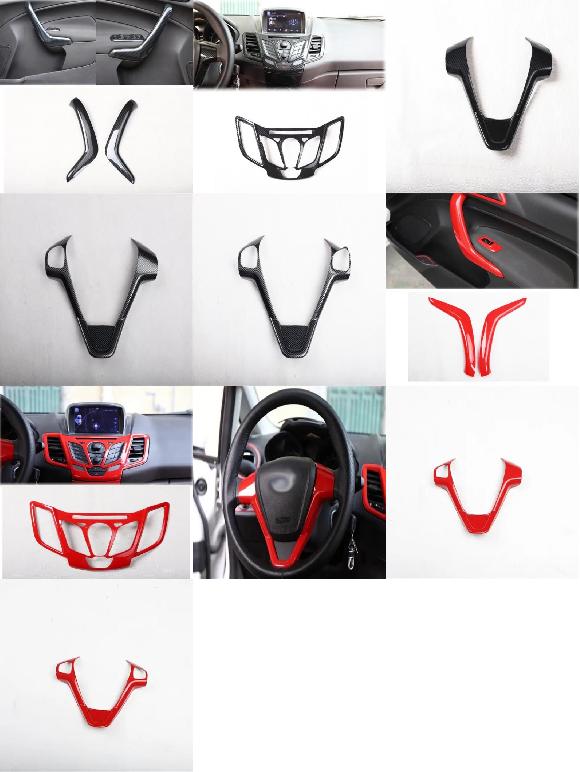 適用: フォード/FORD フィエスタ 2009 2010 2011 2012 2013 ABS カーボンファイバー インテリア アクセサリー ギア リア ドア アームレスト A～ステアリング ホイール 3 B SR-AA-3686 Interior parts cars