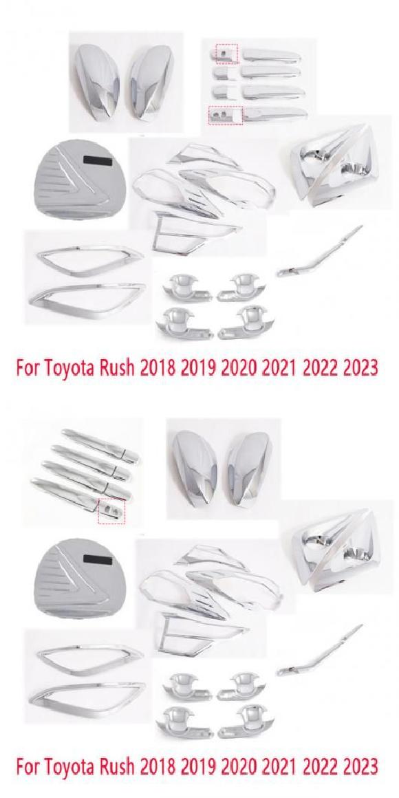 適用: トヨタ ラッシュ 2018 2019 2020-2023 クローム フロント リア フォグライト バックミラー ミラー カバー トリム ステッカー エクステリア 8点セット 1・8点セット 2 SR-AA-3691 Car light|オートパーツエージェンシー2号店