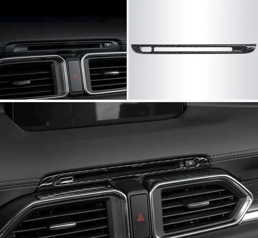 適用: マツダ CX-5 CX5 2017-2021 インテリア カーボンファイバー ABS インテリア フロント カップホルダー カバー トリム ステッカー CD パネル 左ハンドル用 右ハンドル用 SR-AA-3780 Interior parts for cars