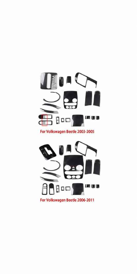 インテリア アクセサリー 適用: フォルクスワーゲン/VOLKSWAGEN ビートル 2003-2011 ABS センター コントロール パネル カバー トリム 03-05 19ピース・06-11 19ピース SR-AA-3778 Interior parts for cars