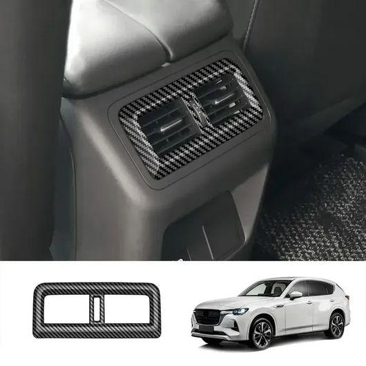 左ハンドル用 右ハンドル用 適用: マツダ CX60 CX 60 2022 2023 2024 インテリア アクセサリー カーボンファイバー エアコン カバー トリム バックミラー ミラー リア エアコン カバー 3 SR-AA-3834 Interior parts for cars