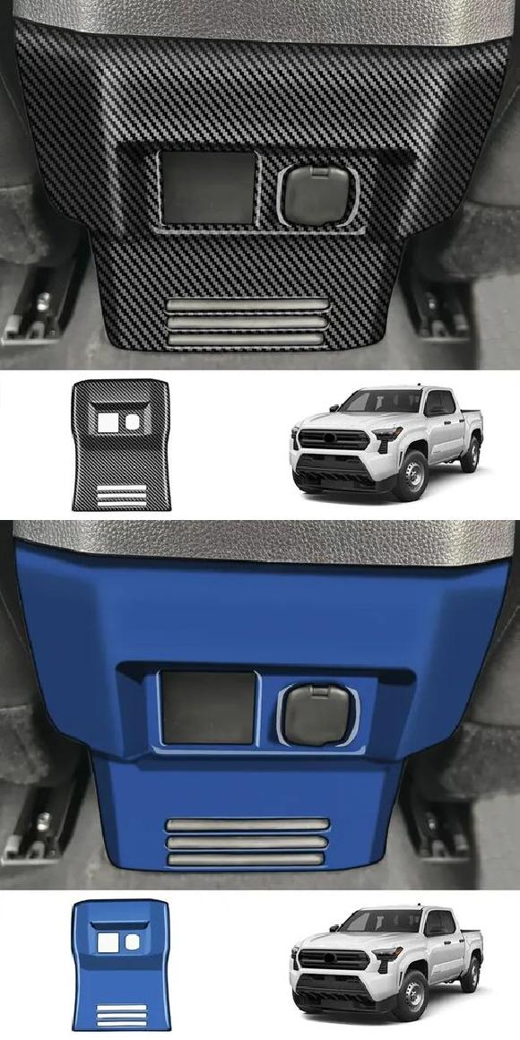 適用: トヨタ タコマ 2024 2025 ABS カーボンファイバー リア エアコン パネル エアコン 吹き出し口 ステッカー カバー トリム ABS カーボンファイバー・ABS ブルー カラー SR-AA-3918 Interior parts for cars