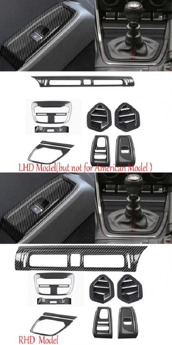 適用: スバル BRZ/ZD8 適用: トヨタ GR86/ZN8 2021 2022 カーボンファイバー ウインドウ スイッチ カバー トリム リード ライト 左ハンドル用5点セット・右ハンドル用5点セット SR-AA-3925 Interior parts for cars