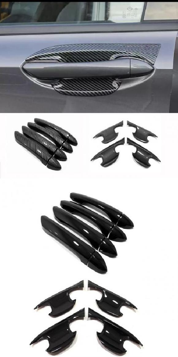 適用: トランプチ GAC エンパウ 2022 2023 2024 サイド カーボンファイバー ドア ハンドル ボウル カップ カバー トリム カーボンファイバー 2点セット・ABS ブラック 2点セット SR-AA-3989 Car parts