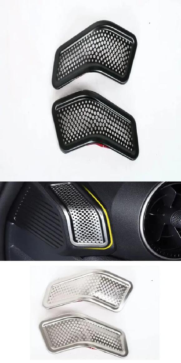 適用: トヨタ ランドクルーザー 250 プラド LC250 2024 2025 ステンレス スチール サイド エアコン 防塵 ホーン カバー トリム アクセサリー ブラック・シルバー SR-AA-4024 Interior parts for cars