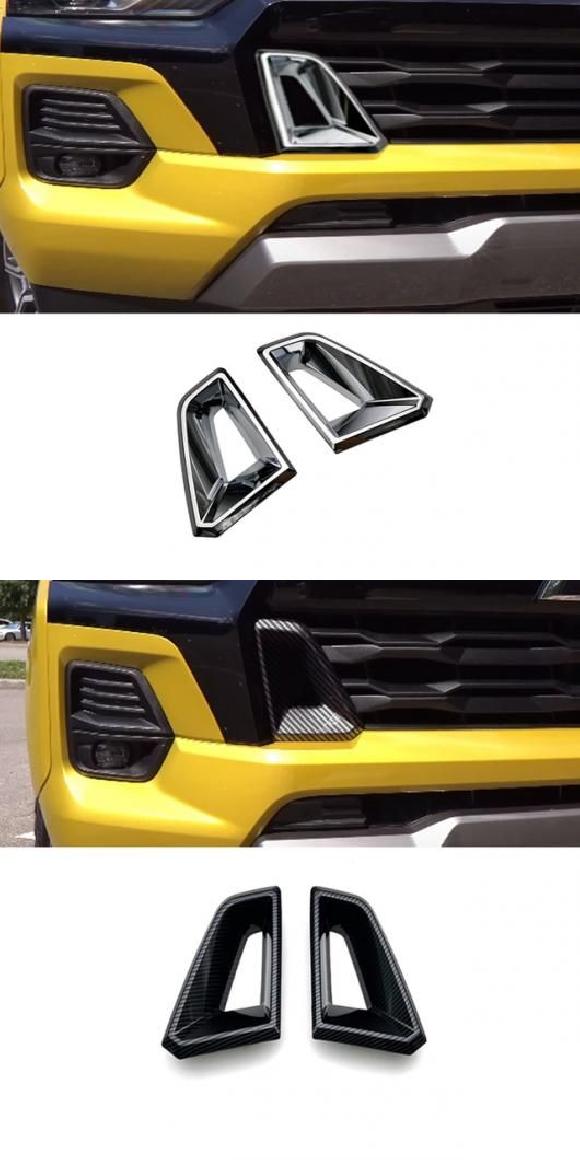 適用: シボレー/CHEVROLET コロラド トレイル ボス/LT/WT 2024 2025 ABS フロント グリル サイド フェンダー 吹き出し口 通気口 ABS クローム A・ABS カーボンファイバー A SR-AA-4101 Car light