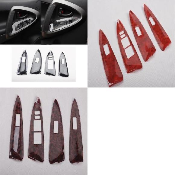 左ハンドル用 適用: トヨタ RAV4 RAV 4 2009 2010 2011 2012 ウインドウ スイッチ パネル カバー トリム 装飾 ABS カーボンファイバー 左ハンドル用～ABS メノウ 左ハンドル用 SR-AA-4644 Interior parts for cars