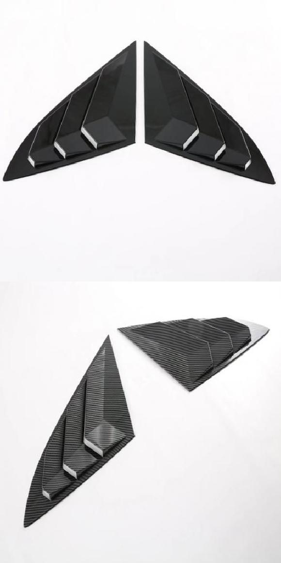 適用: 長安汽車 UNIV UNI-V 2022 2023 2024 リア スポイラー ウイング サイド ウインドウ トライアングル トリム カバー トリム ABS ABS ブラック・ABS カーボンファイバー SR-AA-4690 Exterior parts for cars