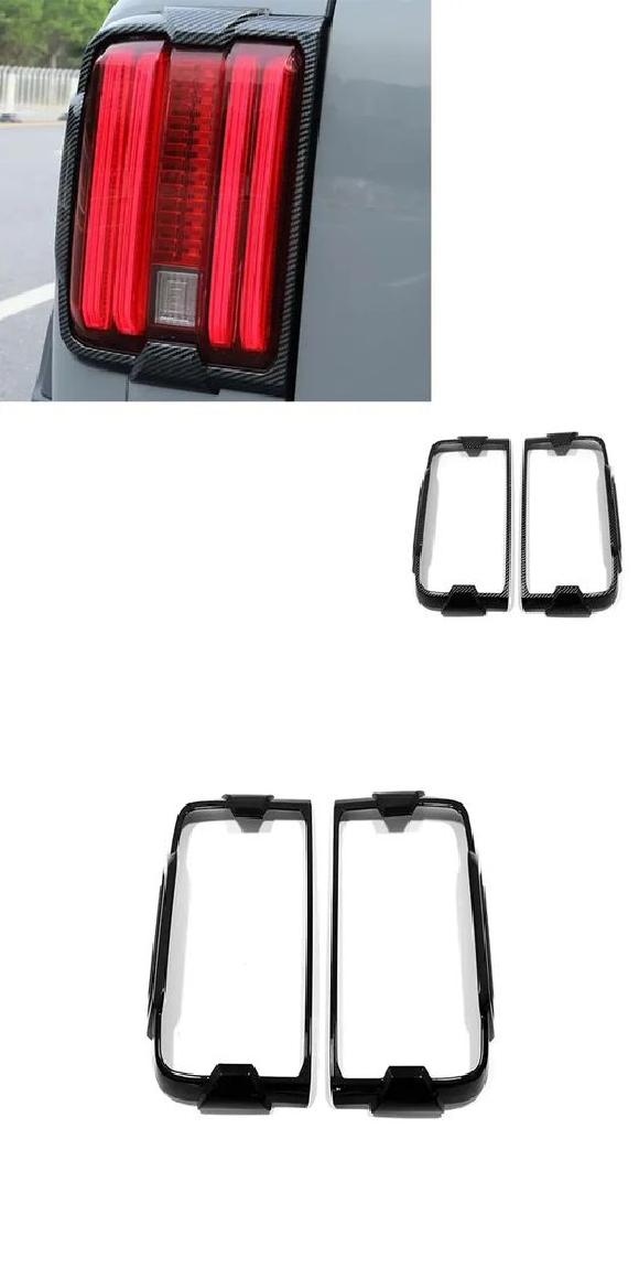 適用: 長城汽車/GWM 長城汽車 タンク 300 2022 2023 ABS クローム ヘッドライト テールライト フレーム フロント リア ランプ カーボン リア カバー・ブラック リア カバー SR-AA-4956 Exterior parts for cars