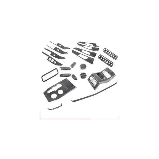 適用: 長安汽車 UNIK UNI-K 2021 2022 2023 カーボン セントラル コンソール ギア シフト パネル カバー ウインドウ スイッチ リフト トリム アクセサリー 8セット SR-AA-0374 Interior parts for cars