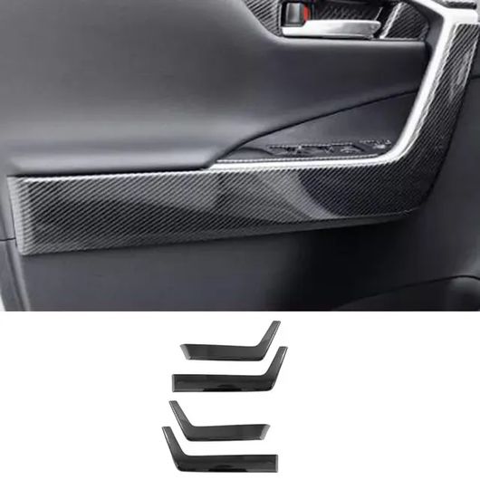 適用: トヨタ RAV4 RAV 4 2019-2022 2023 カーボンファイバー アームレスト パネル ストリップ ステアリング ホイール カバー トリム ギア シフト インテリア ドア ストリップ パネル 2 SR-AA-0409 Interior parts for cars