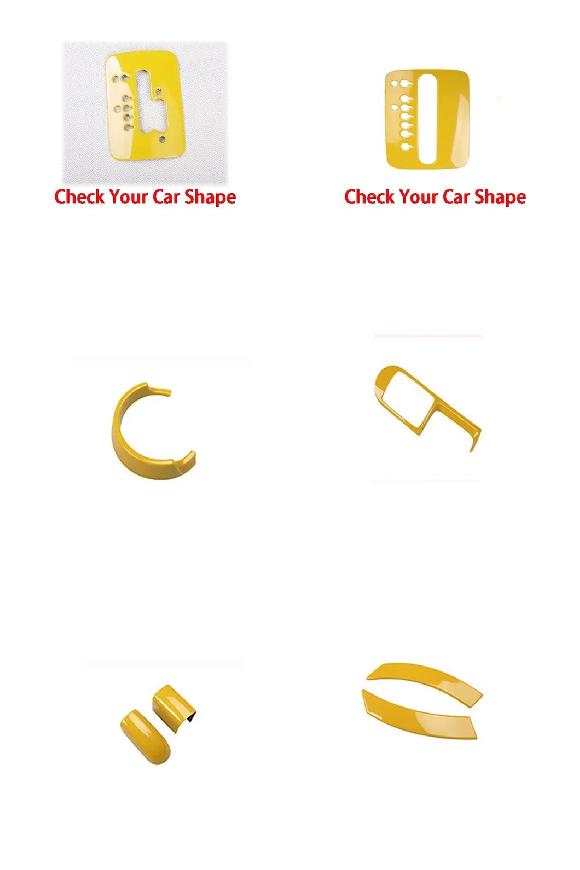 適用: フォルクスワーゲン/VOLKSWAGEN ビートル 2003-2011 イエロー カラー センター コントロール パネル カバー トリム ウインドウ ギア シフト 08-11~ドア ハンドル 03-11 SR-AA-0401 Interior parts for cars|オートパーツエージェンシー2号店