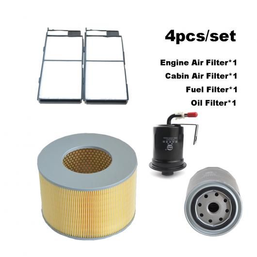 4ピース フィルター セット 適用: トヨタ ランドクルーザー J100 4.5 1998-2007 AC キャビン エンジン エア フューエル オイル フィルター アクセサリー 1780167060 4ピース セット SR-AA-6213 oil filter