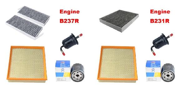 4ピース フィルター セット 適用: 北京汽車 BJ40 プラス 北京 B40 2.3T 2019-2023 2022 B237R ガソリン ガス オイル キャビン エア 4ピース セット B237R・4ピース セット B231R SR-AA-6986 air filter