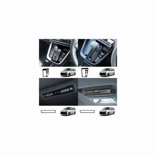 右ハンドル用 適用: トヨタ ヴォクシー 90シリーズ 2021 2022 2023 ブラック 光沢 ウインドウ スイッチ カバー エア コンディション ハイブリッド ギア モデル～ロー 構成 SR-AA-0429 Interior parts for cars