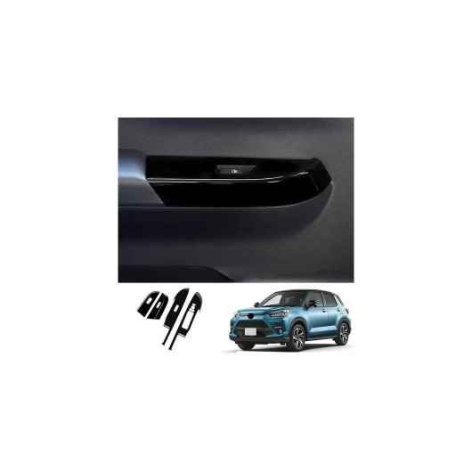 右ハンドル用 適用: トヨタ ライズ A200 2020 2021 2022 ブラック グロッシー アームレスト ウインドウ スイッチ センター コンソール ギア ボックス パネル ウインドウ スイッチ カバー SR-AA-0514 Interior parts for cars
