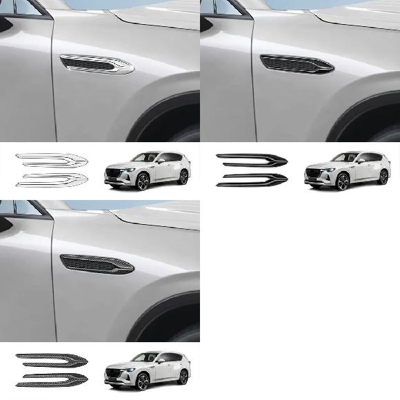 適用: マツダ CX60 CX 60 2022 2023 2024 ABS クローム フロント エア フロー 吹き出し口 フェンダー トリム バッジ 装飾 スタイリング ABS クローム～ABS カーボンファイバー SR-AA-0551 Interior parts for cars