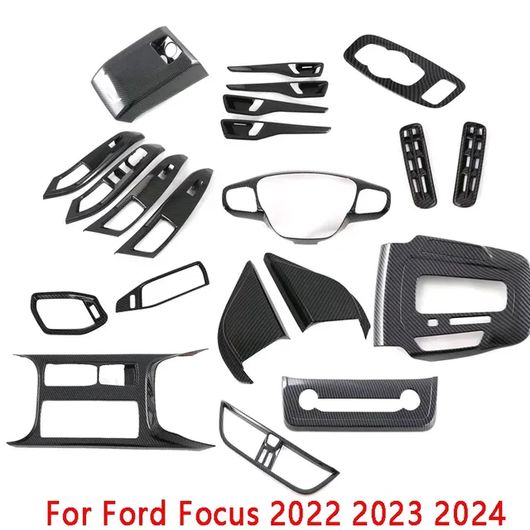 適用: フォード/FORD フォーカス 2022 2023 2024 カーボンファイバー ABS インナー ギア シフト パネル ドア アームレスト ウインドウ リフト ボタン カバー トリム 11セット SR-AA-0694 Interior parts cars|オートパーツエージェンシー2号店