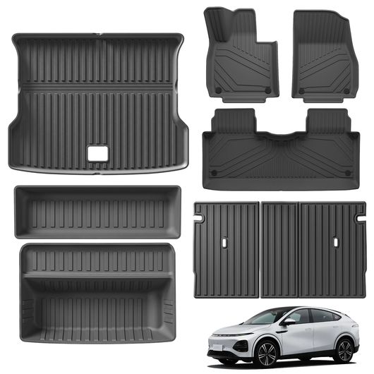 適用: 小鵬汽車 G6 2023 2024 フロアマット カーゴ ライナー トランク パッド TPE 3D フット マット オール ウェザー ブラック 左ハンドル用 8ピース 小鵬汽車 G6 SR-BB-2447 Interior parts for cars