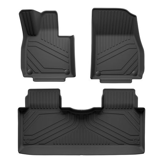 適用: 小鵬汽車 G6 フロアマット カーゴ ライナー トランク パッド TPE 3D フット マット 防水 無臭 トレイ セット ブラック G6 左ハンドル用 3ピース SR-BB-2453 Interior parts for cars