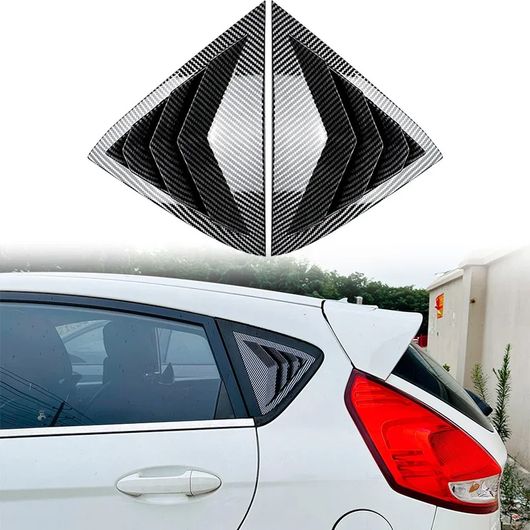適用: フォード/FORD フィエスタ MK7 7.5 ハッチバック 2008-2017 リア サイド ウインドウ ルーバー 通気口 スクープ シェード カバー トリム ブラインド カーボン調 SR-BB-4179 Exterior parts cars
