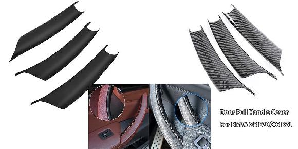 インテリア ドア ハンドル ABS プラスチック トリム 保護 カバー 適用: BMW X5 E70 2008-2013/X6 E71 2008-2014/X6 E72 ハイブリッド マットブラック・カーボン テクスチャ SR-BB-4332 Interior parts for cars|オートパーツエージェンシー2号店
