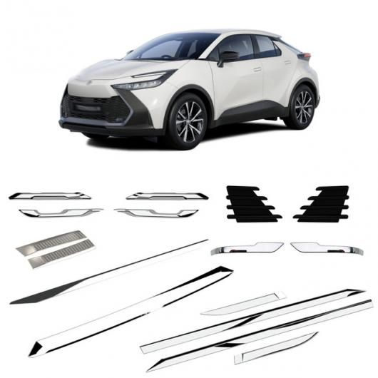 エクステリア アクセサリー 適用: トヨタ CHR C-HR 2024 2025 ABS クローム フォグライト ベゼル カバー フロント リア バンパー プロテクター モールディング トリム 7セット SR-AA-0724 Exterior parts for cars｜オートパーツエージェンシー2号店