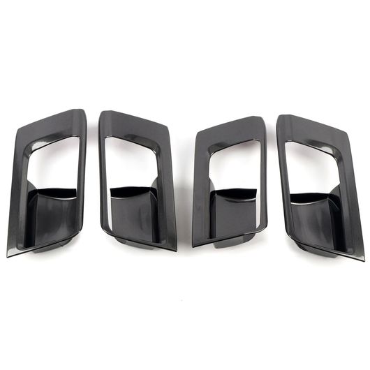 適用: トヨタ フォーランナー 2010-2023 ABS メタリック ブラック インテリア ドア ハンドル ボウル カバー トリム ステッカー プロテクター 4ピース SR-BB-5576 Interior parts for cars