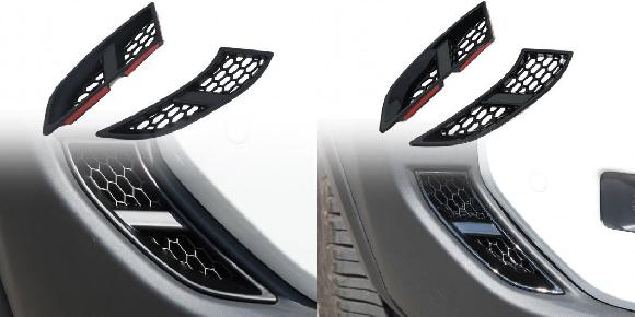 適用: トヨタ ランドクルーザー 250 プラド LC250 2024 エクステリア フロント バンパー サイド 通気口 アウトレット カバー トリム ABS アクセサリー 2ピース マットブラック・ピアノブラック SR-BB-5980 Exterior parts for cars