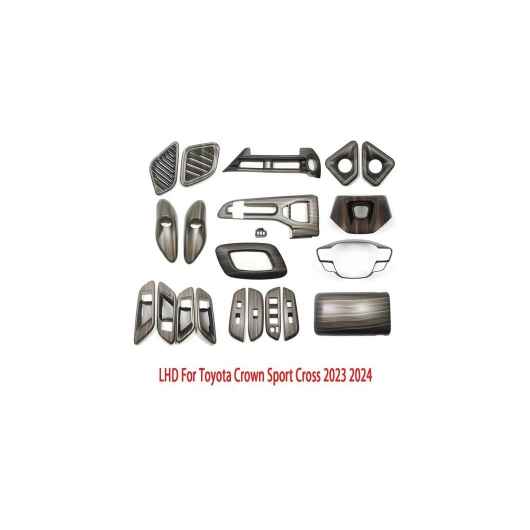 左ハンドル用 適用: トヨタ クラウン クロスオーバー 2023 2024 ピーチ ウッド ギア シフト パネル ドア ウインドウ スイッチ リフト パネル 11セット SR-AA-0711 Interior parts for cars
