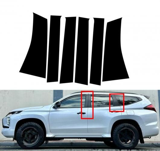 6ピース ピラー ポスト 適用: 三菱 パジェロ スポーツ モンテロ スポーツ 2015-2021 2022 2023 ドア ウインドウ トリム ステッカー ピアノブラック SR-BB-7363 Exterior parts for cars｜オートパーツエージェンシー2号店