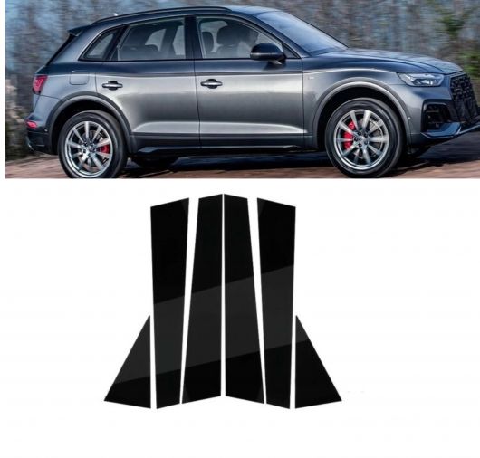 ピラー ポスト 適用: アウディ/AUDI Q5 8R 2009-2011 2012 2013 2014 2015 2016 2017 ウインドウ ドア トリム 列 B C ステッカー カバー ピアノブラック SR-BB-7386 Exterior parts for cars