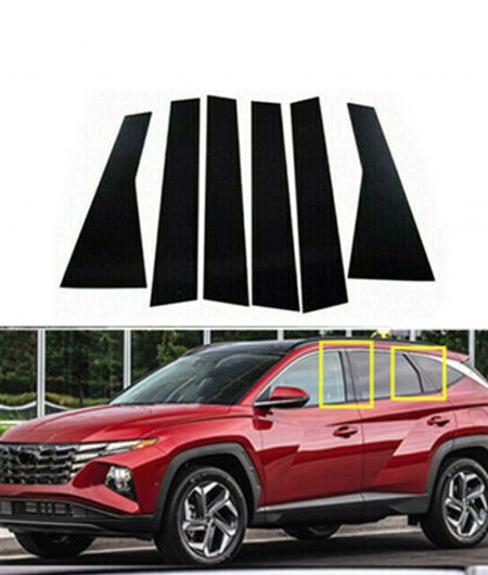 光沢ブラック ピラー ポスト 適用: ヒュンダイ/現代/HYUNDAI ツーソン NX4 2022-2023 ドア ウインドウ ステッカー デカール トリム カバー ブラック SR-BB-7453 Exterior parts for cars