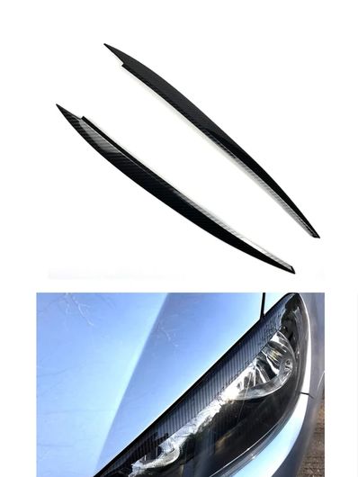 ABS カーボン ヘッドライト アイブロー アイリッド カバー トリム 適用: フォルクスワーゲン/VOLKSWAGEN ゴルフ 7 VII GTD R MK7 2013 2014 2015 2016 2017 2018 2019 2020 カーボン SR-BB-7467 Exterior parts for cars