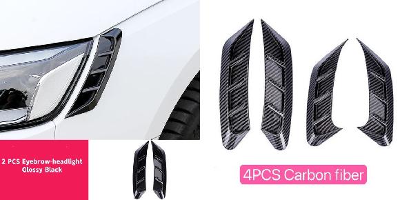 ヘッドライト アイブロー カバー トリム ステッカー 適用: アウディ/AUDI A4 B9 2020 2021 2022 RS4 装飾 リア テール 2ピース ヘッドライト ブラック・4ピース カーボン調 SR-BB-7610 Exterior parts for cars｜オートパーツエージェンシー2号店