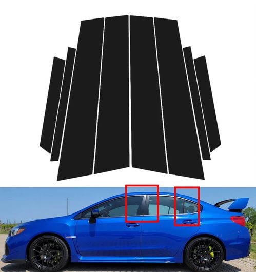 適用: スバル WRX STI 4ドア セダン 2015-2021 2017 8ピース ピラー ポスト ドア ウインドウ トリム モールディング カバー エクステリア ピアノブラック SR-BB-7792 Exterior parts for cars｜オートパーツエージェンシー2号店