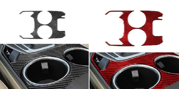 カーボン オート セントラル コンソール ギア シフト ドリンクホルダー カバー 装飾 トリム 適用: フォード/FORD フュージョン モンデオ 2013-2016 左ハンドル用 ブラック・レッド SR-BB-7825 Interior parts cars
