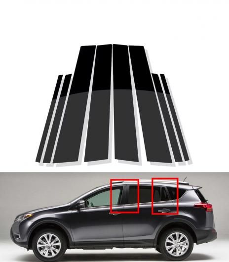 8ピース 光沢ブラック ピラー ポスト 適用: トヨタ RAV4 XA40 2013 2014 2015 2016 2017 2018 ウインドウ ステッカー ドア トリム 装飾 カバー ブラック SR-BB-8050 Exterior parts for cars